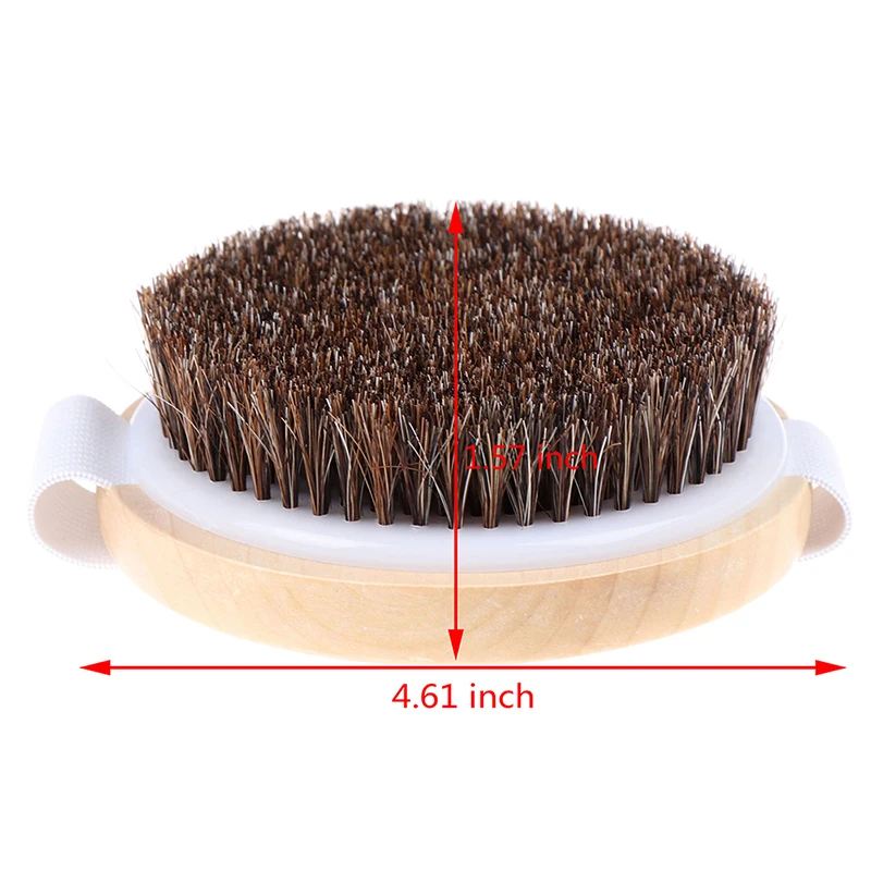 

1PCS Body Massage Brush Dry Skin Brushing Wood Natural Horse Hair Bath Body Brush Cellulite Shower Exfoliation Hot