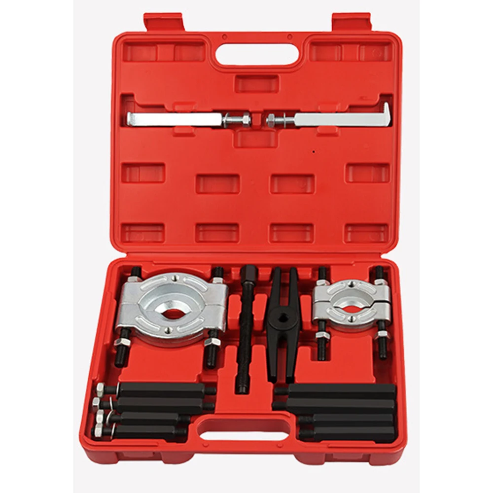 14PC Bearing Separator Set Mechanical Double Disc Pull Type Disc Puller Chuck Pull Code Gearbox Outer Bearing Remover Tool Kit