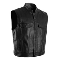 buttons closure all match sleeveless buttons closure pockets motorcycle jacket vest jacket vest male clothes
