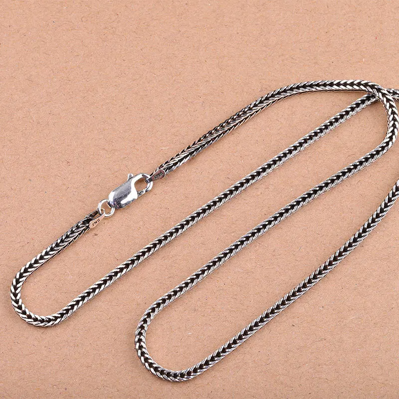 Ожерелья унисекс из тайского серебра 2 5 пробы без подвесок 925 мм|Ожерелья| |