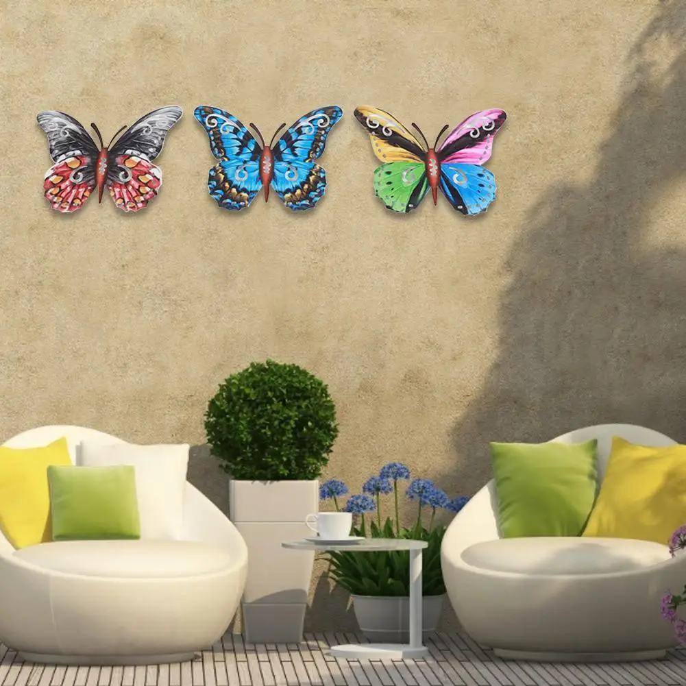 3 предмета в комплекте металлическая бабочка стены искусства 3D вдохновляющие