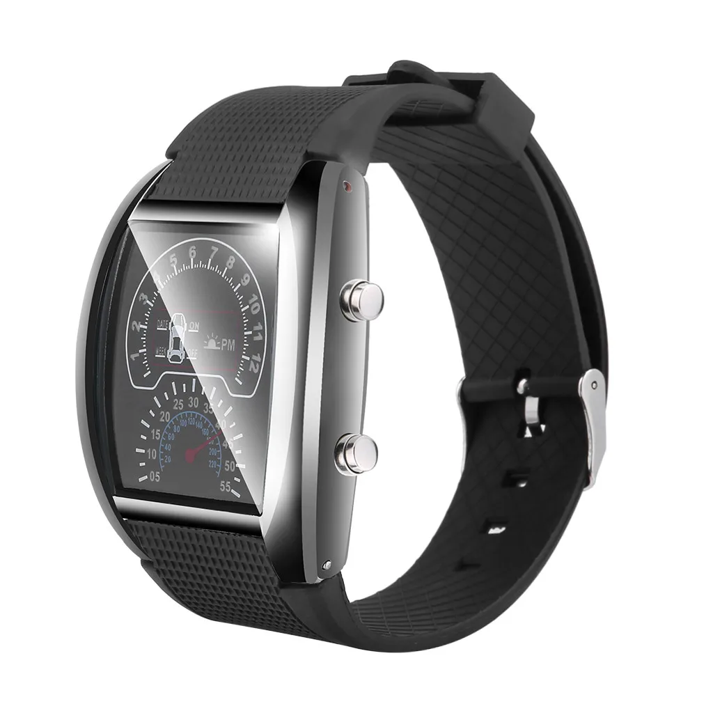 

Fashion Men's Led Speedometer Sports Male Car Meter Quartz Wristwatches Smart Watches Android Watch For Men 2021