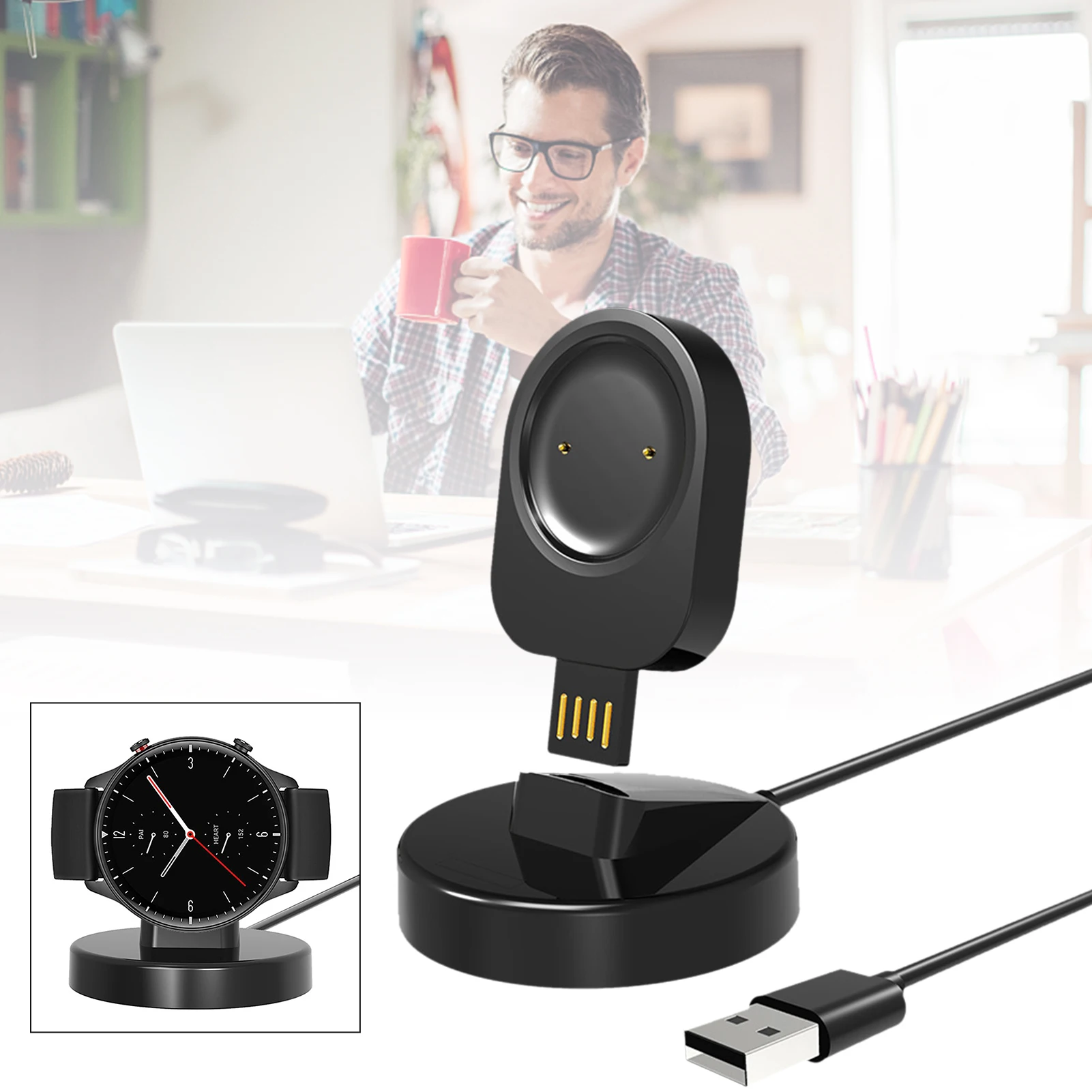 Портативный разъемные USB Зарядное устройство зарядным устройством для Amazfit Gtr 2