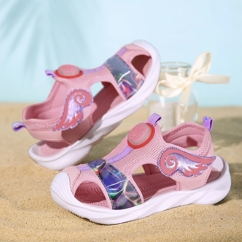 

Новинка лета 2021, сандалии Baotou, модная пляжная обувь, повседневная женская обувь, детская модная женская обувь, детская обувь