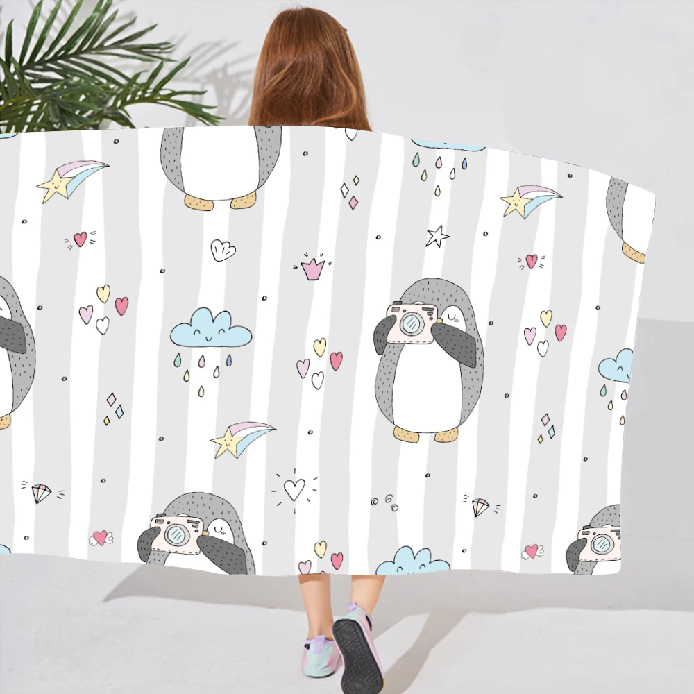 

Hot Sale Microfiber Kids Beach Towel Bathing Wrap Toddler Kids Gifts Size 140*70CM Children Cartoon Cute Pattern Baby Bath Towel