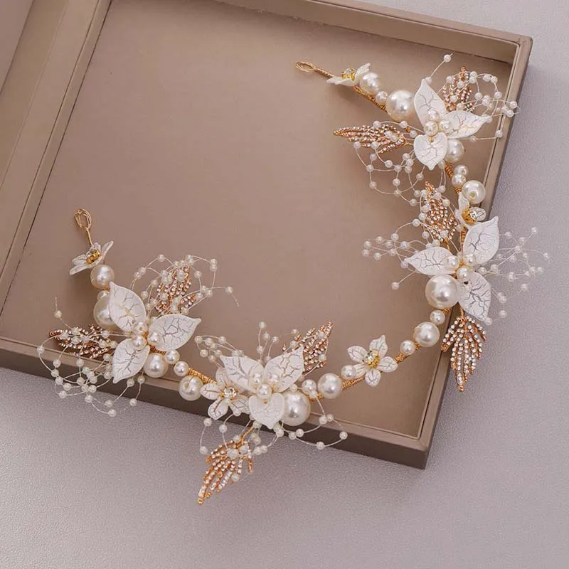 Женский Венецианский ободок ручной работы GETNOIVAS обруч для волос с жемчугом и