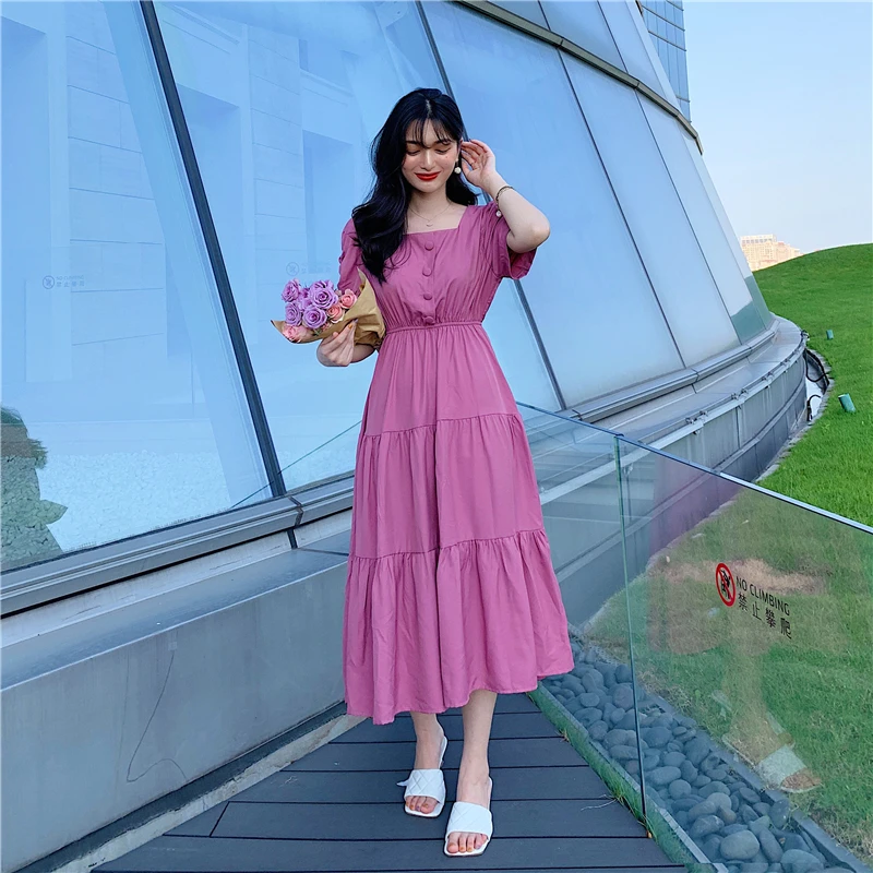 Женские платья Новинка лета 2020 Вечернее свободное платье в Корейском стиле с