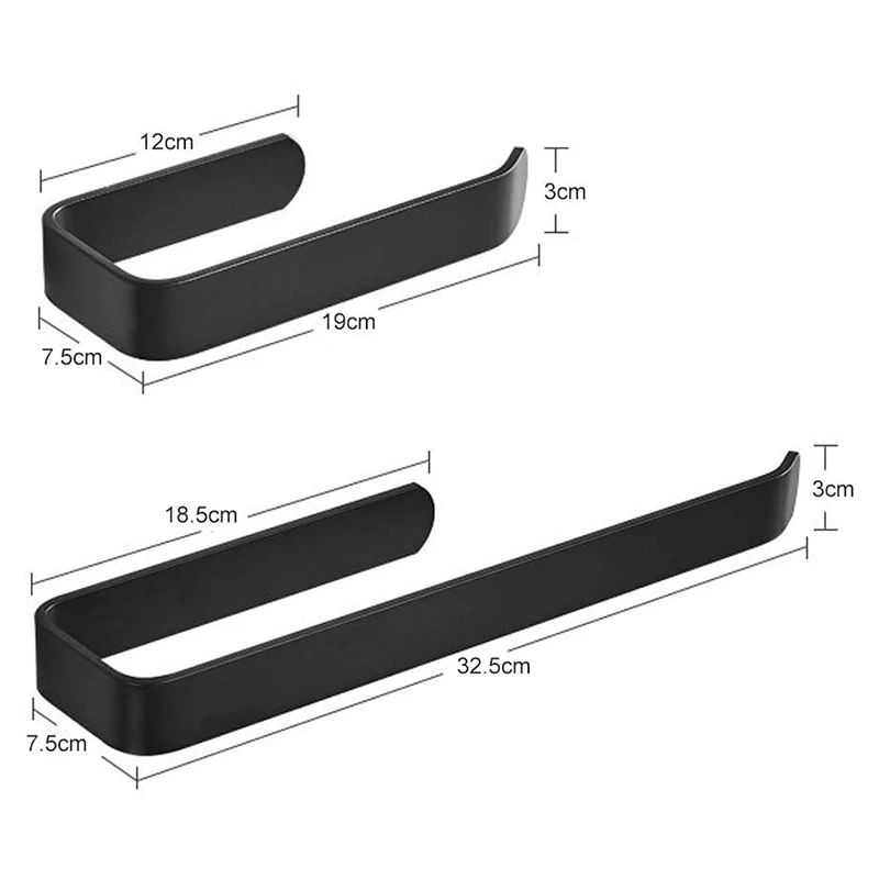 

2 Pieces Bathroom Towel Rail, Towel Rail Black, Shower Towel Rail Vanity Base Cabinet Bathroom Body Assembly