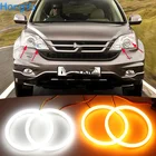 Для HONDA CR-V CRV 2007 2008 2009 2010 2011 Хлопок горки светодиодный двойной Цвет Ангел глаз белый желтый сигнал поворота светильник
