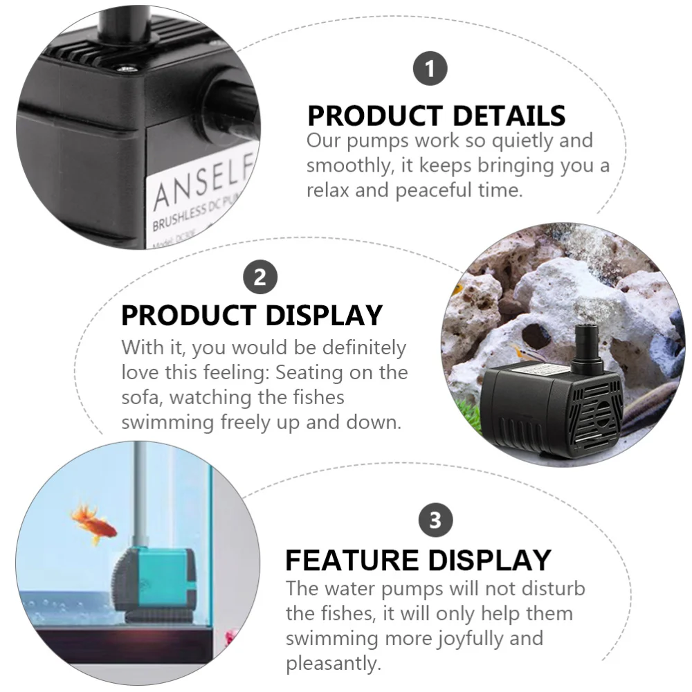 

Miniature Brushless Submersible Pump for Aquariums Fish Tank Pond Fountain