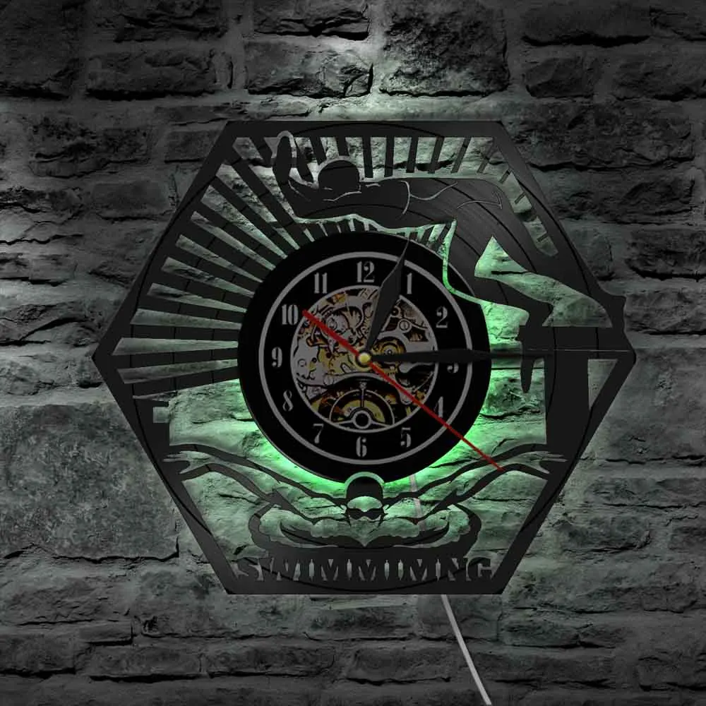 Настенные часы для плавания водного спорта настенного декора бассейна винтажная