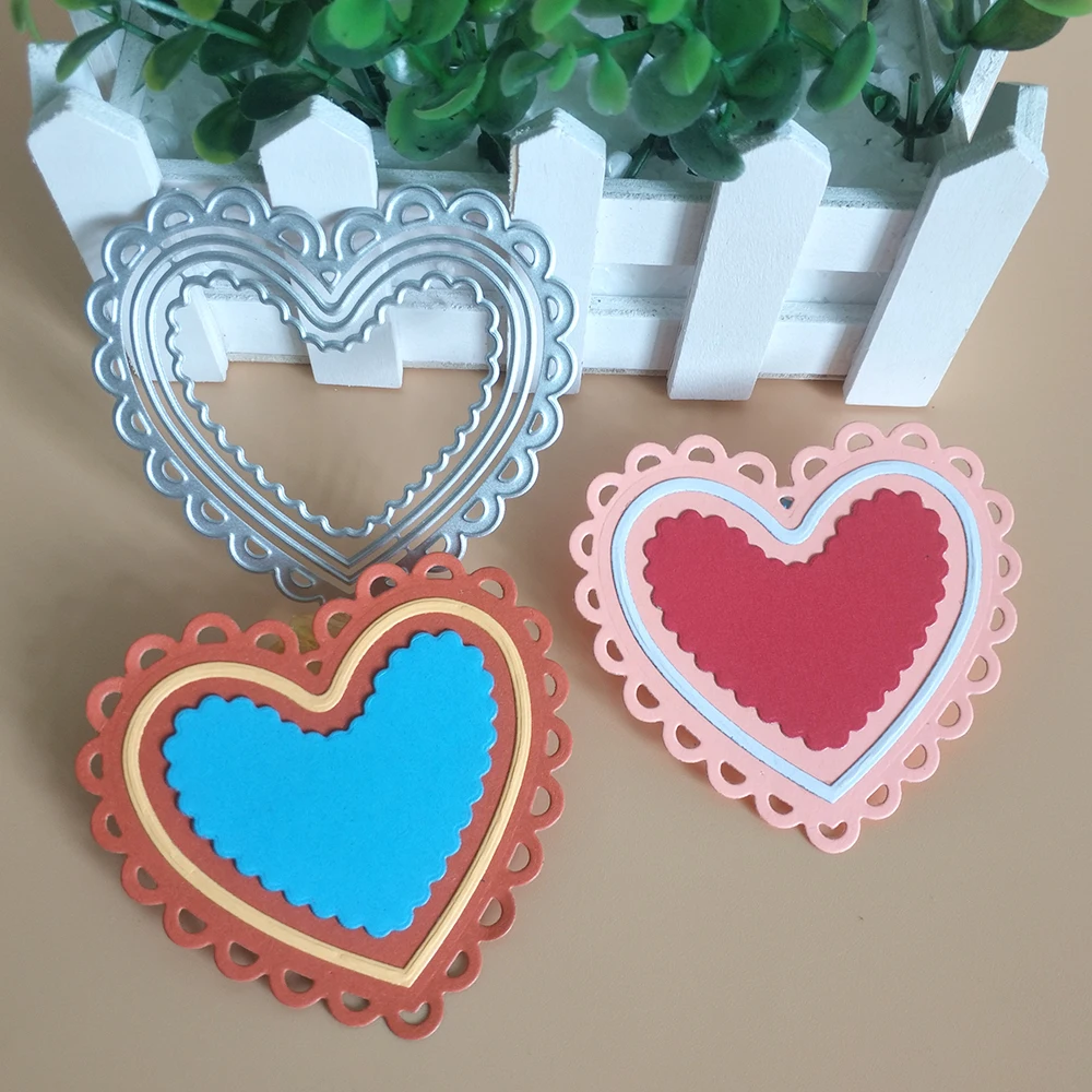 Металлические Вырубные штампы в форме сердца с кружевом используются для