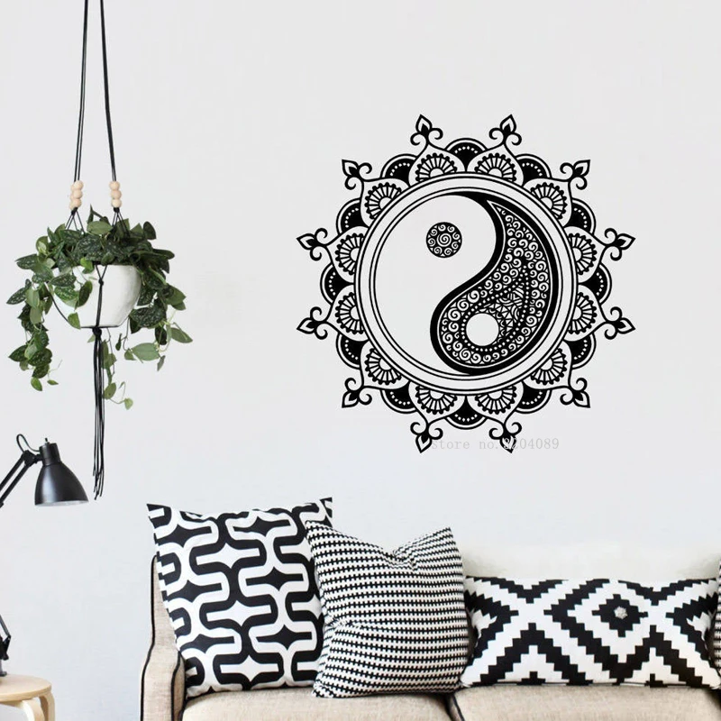 Наклейки на стену yin yang Zen Мандала Съемные Виниловые наклейки дизайн интерьера