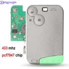 Ключ-карта jingyuqin Pcf7947, 433 МГц, 2 кнопки, для Renault Laguna