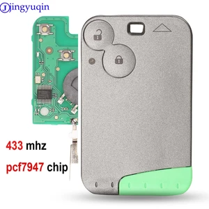Ключ-карта jingyuqin Pcf7947, 433 МГц, 2 кнопки, для Renault Laguna