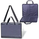 Папка для рисунков и чертежей большого формата 470х330 мм, А3, с ручками, кожзам, ткань, серая, 