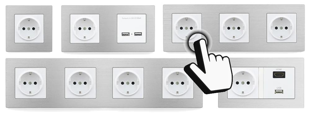 Atlectric европейская вилка разъем usb зарядный порт розетка для мобильного двойной тройной Четырехместный электрическая розетка переходник usb,разетка с usb для дома,розетки