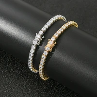 3mm 5mm fashion iced out cubic zircon tennis chains necklaces hip hop choker necklaces pendants collier wedding gifts jewelry