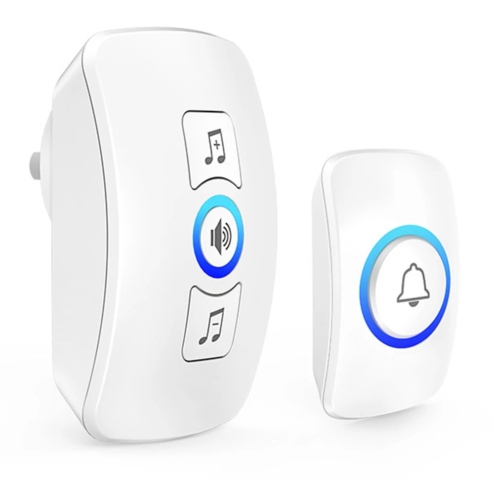 

M525 Wireless Waterproof Doorbell Smart Home Door Bell Chime Kit LED Flashing Security Alarm Welcome Melodies Mini Button