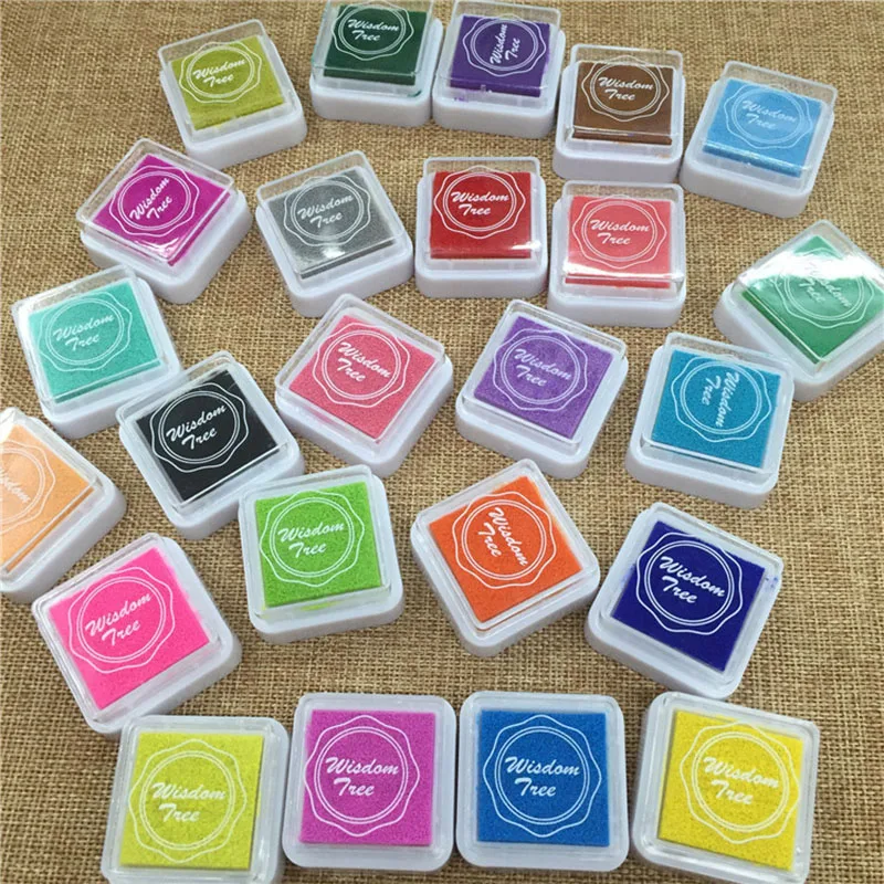1 Набор DIY 24 цвета Kawaii Ink Pad Мультяшные крафтовые штампы Inkpad для скрапбукинга