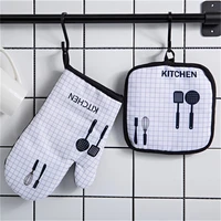 kitchen non slip polyester cotton microwave oven gloves insulation pads household cooking anti scald glove baking heat resistant
