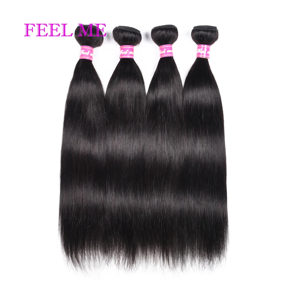 FEELME 3Bundles/lot Brazilian Striaght Human Hair Bundles 10-28Inch Straight Hair For Black Women Remy Hair Deals Free Shipping