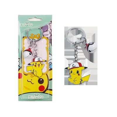 

Animal cute keychain Ash Ketchum key ring yellow tail Poke Ball anime keychain Metal accessories cosplay