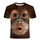 Футболка мужская летняя с 3D-принтом, забавная с принтом в виде животных, очень странные дела, орангутан