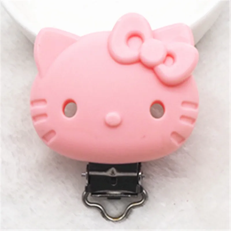 Candy Pink Chengkai 10 шт. силиконовые автомобильные клипсы DIY детская кошка мышь Соска с животным Прорезыватель зубов, пустышка для младенца ювелирные изделия игрушки аксессуары - Цвет: Candy Pink