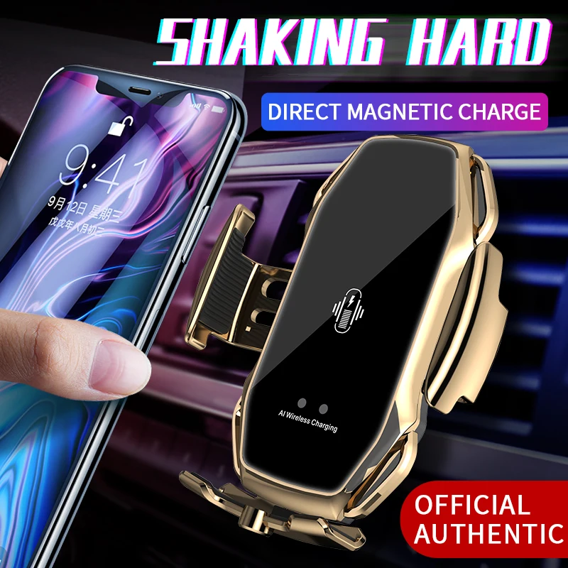 

10 Вт Беспроводное зарядное устройство автомобильное крепление для вентиляционного отверстия автомобильный держатель телефона интеллектуальная инфракрасная быстрая Беспроводная зарядка для iPhone xiaomi