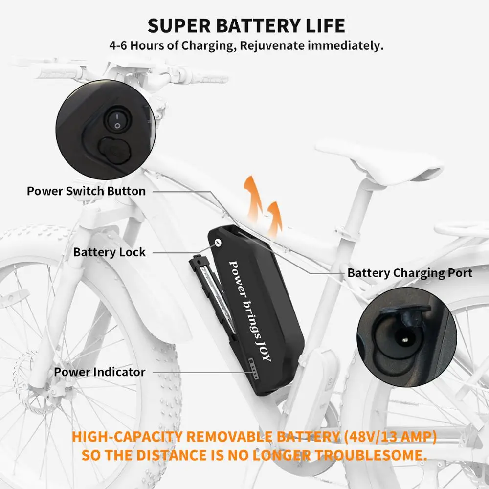 Kaufen AOSTIRMOTOR S07-D Elektrische Bike 48V 13Ah Lithium-Batterie 750W Berg Fahrrad 26 Zoll 4,0 Fett Reifen Schnee Ebike