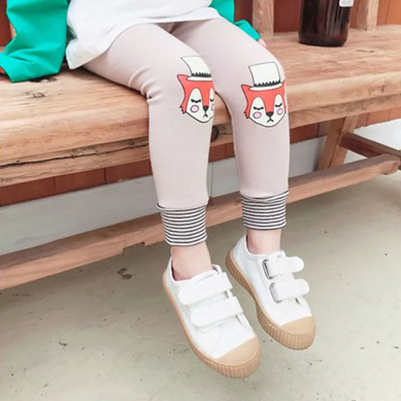 

Милые леггинсы с мультяшным принтом для малышей на весну и осень, модные штаны, леггинсы принцессы, Детские повседневные длинные брюки для д...