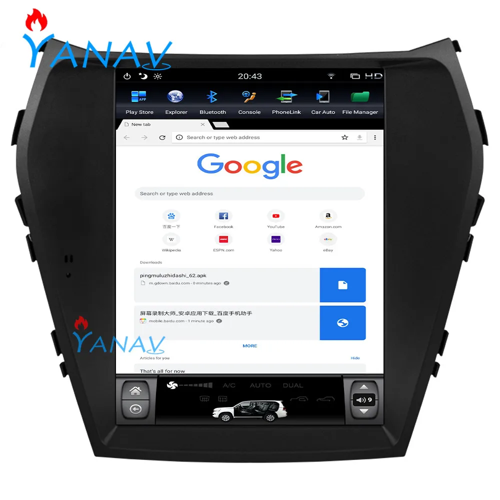 

10.4 inch Android 9 WiFi GPS Navigation For-Hyundai IX45 Santa Fe 2013-2018 Vertical Touch Screen Radio Dvd Player Car Stereo