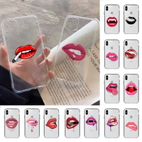 yndfcnb lipstick lip print phone case for iphone 11 12 13 mini pro xs max 8 7 6 6s plus x 5s se 2020 xr cover