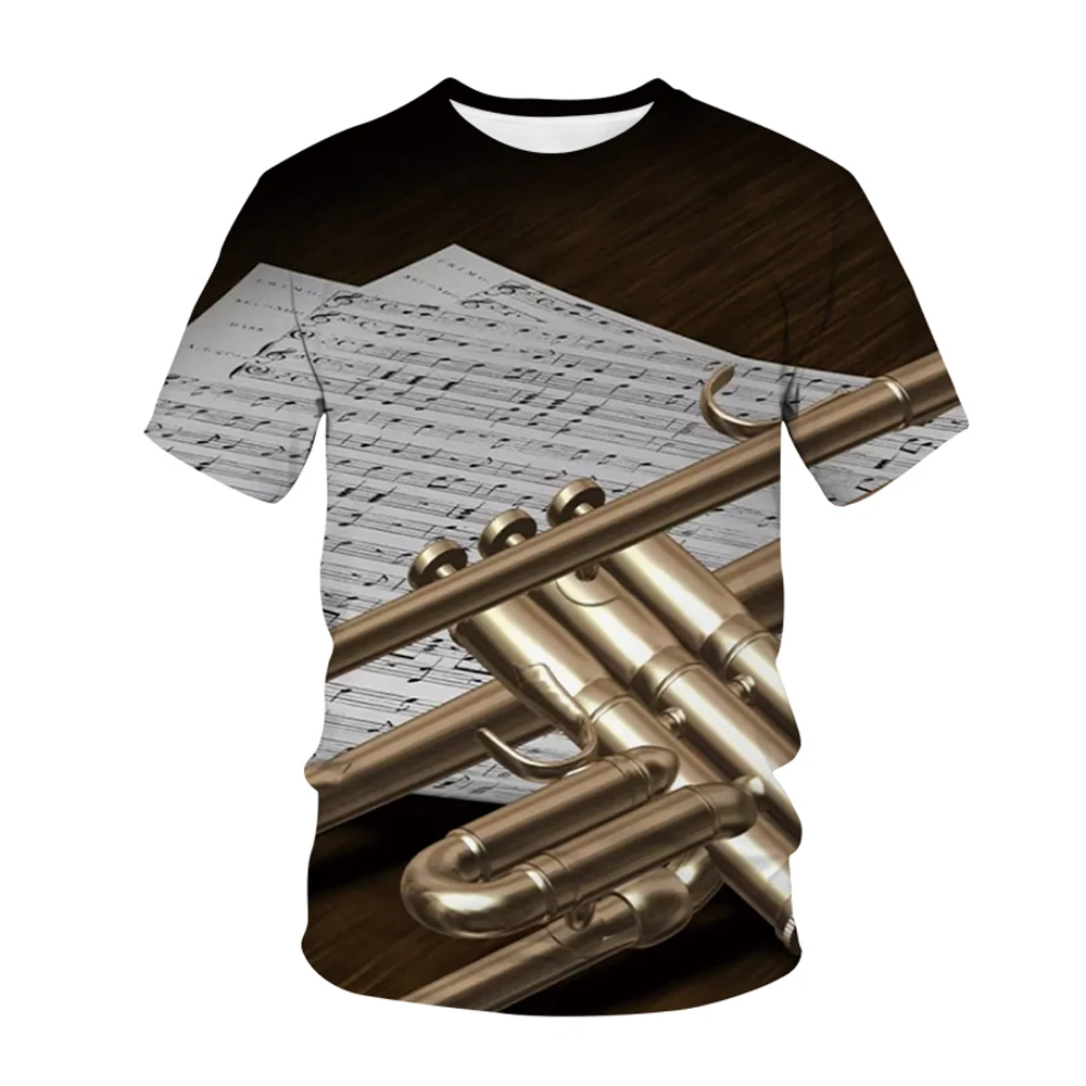

Футболка мужская черная с графическим принтом альт-тенор бас-саксофона, модная повседневная рубашка для вечерние с музыкой, на лето