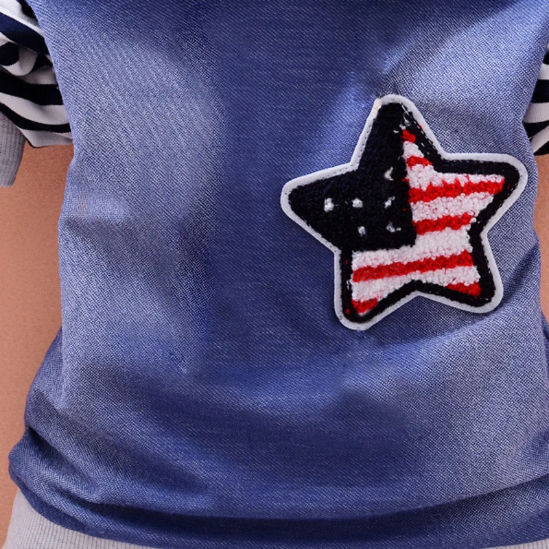 2 шт./компл. хлопковая футболка с длинным рукавом и джинсовым капюшоном для