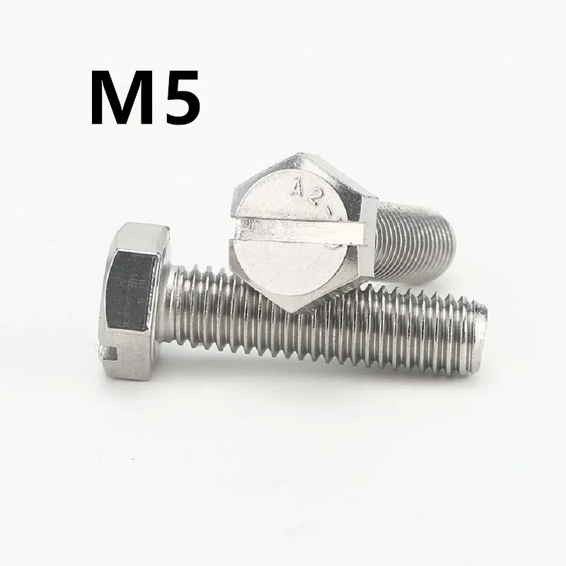 

20PCS M5x8/10/12/16/20mm GB29.1 stainless steel Slotter hexagon screws outer hex one word combination screw mechanical bolts