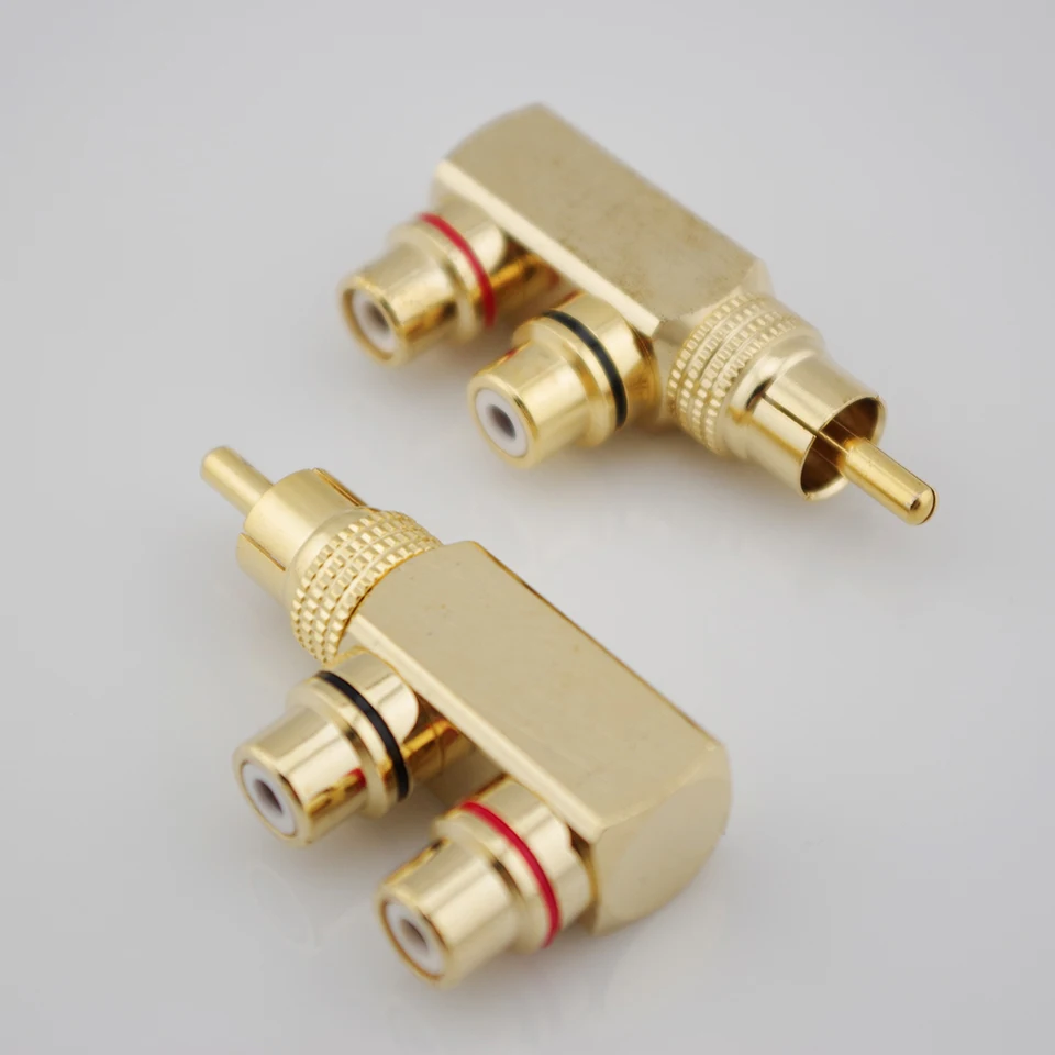 2 шт. медный переходник разветвитель для аудио и видео|Коннекторы разъёмы| |