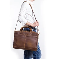 genuine leather messenger bag for men 14 inch laptop shoulder crossbody bag male business briefcase luxury travel handbag casual