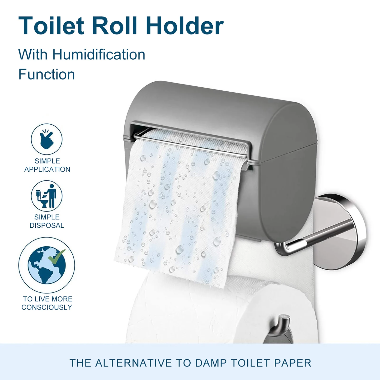 

Toilet Paper Holder Wall Hang Paper Dispenser for Kitchen Bathroom