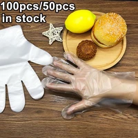 100pcsset food plastic gloves disposable gloves for restaurant kitchen bbq eco friendly food gloves fruit vegetable gloves