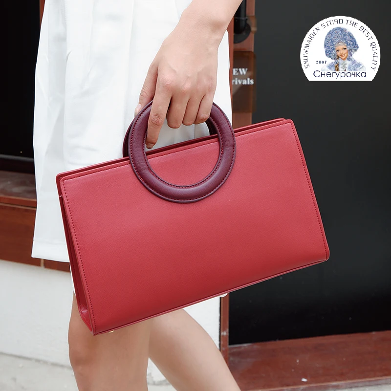 

100% Genuine Leather Handbag For Women 2021 New Classic Fashion Luxury Design Red Handbag High Quality Portable Shoulder Bag