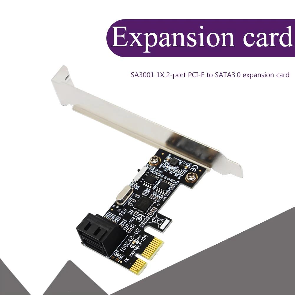 

SA3001 2 порта SATA III PCIe карта расширения SATA 3,0 к PCI-e 1X плата контроллера PCI Express адаптер конвертер с кронштейном