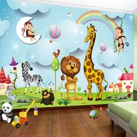 kids bedroom home decor mural wallpaper 3d cartoon animal photo wall painting eco friendly self adhesive waterproof 3d stickers