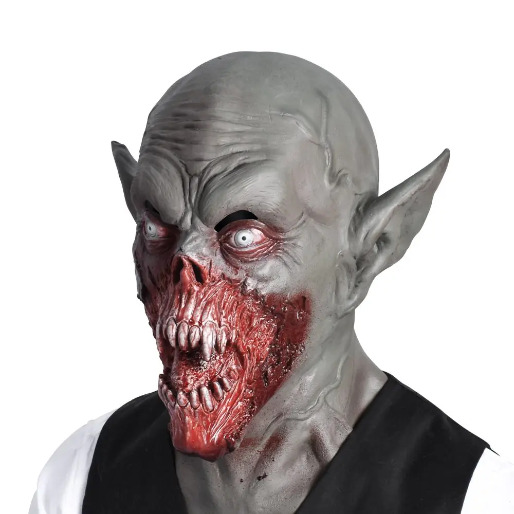 Horror Vampire Mask Full Head Eco-friendly Material Latex Mask Scary Bat Mask for Halloween Party Trick Toys