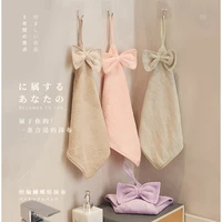 lovely hand towel quick dry solid baby bow butterfly plush kitchen soft hanging bath wipe towel towels bathroom childrens gifts