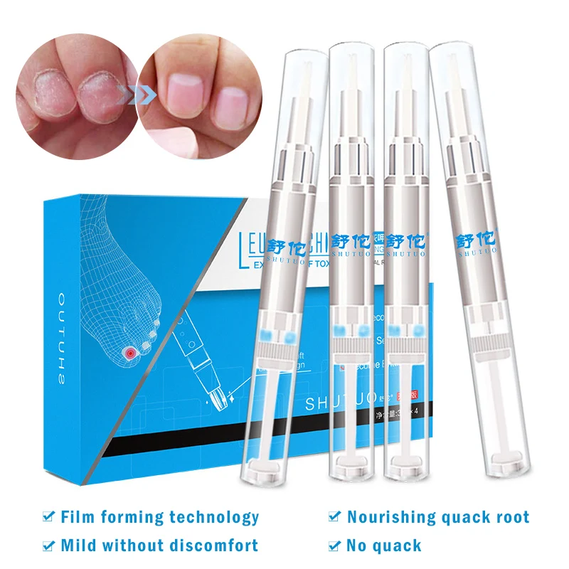 

4pcs *3ML Liquid Anti Nail Toenail Fungus Pen Nail Treatment Cuticle Oil Pen Nail Infection Solution Anti Fungal Tool