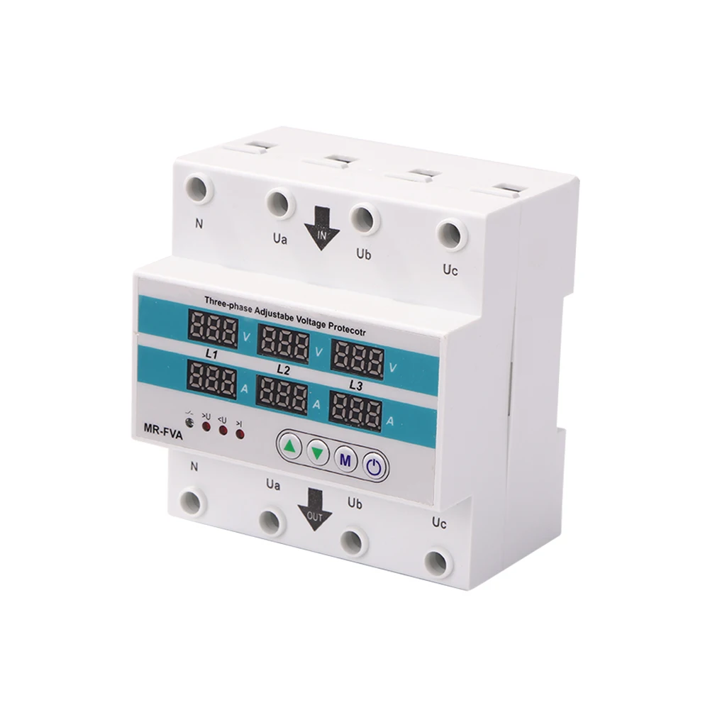 

Voltage and Current Relay Protector Adjustable Three-Phase Current Protection Relay Breaker 220V Home Appliance Hotel Dorm Tool
