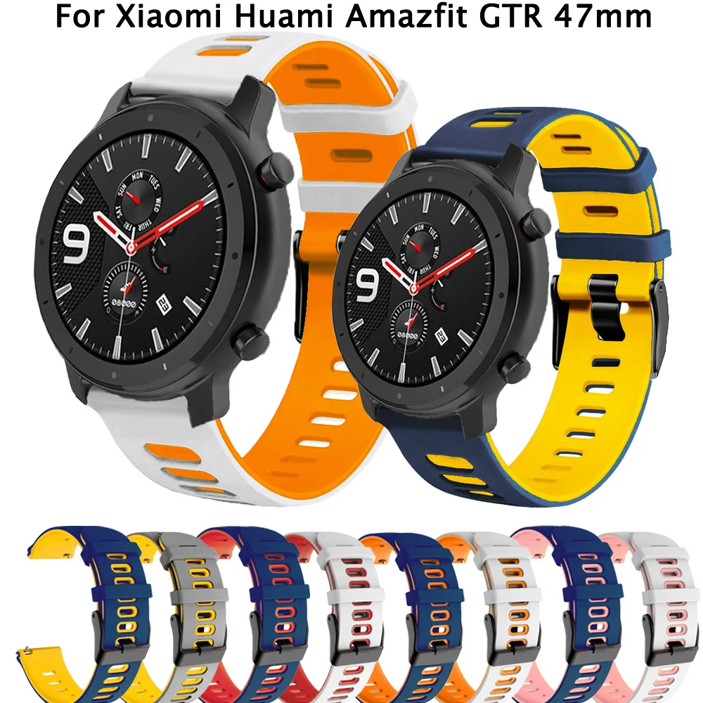 

Ремешок сменный для смарт-часов Amazfit GTR 47 мм 3 3Pro, силиконовый браслет для Xiaomi Mi Watch Color 2, 22 мм