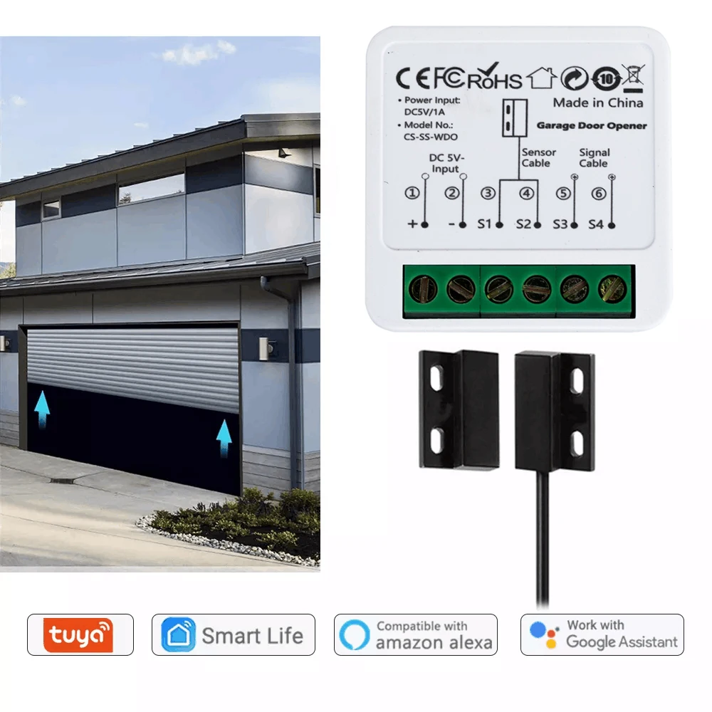 

Смарт-контроллер Tuya для открывания Гаражных дверей, wi-fi переключатель, модуль автоматизации дома, работает с Alexa Google Assistant Siri
